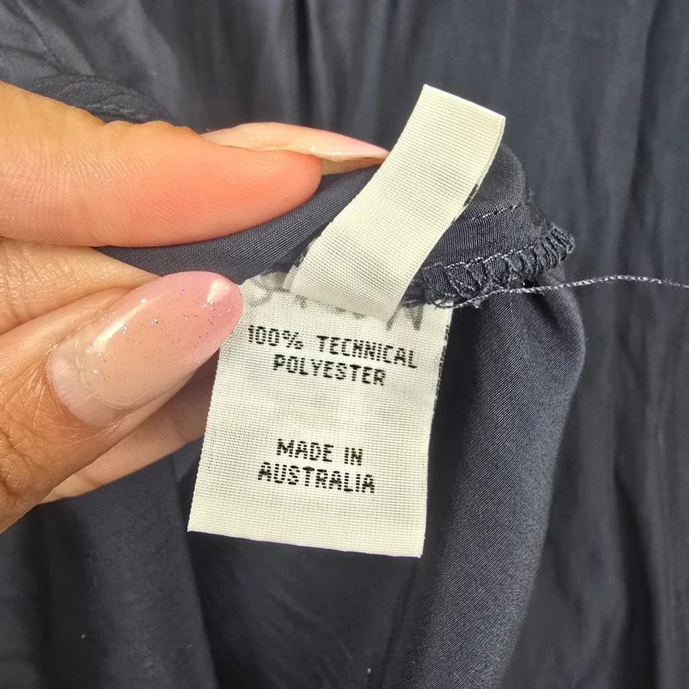 Mela Purdie Navy Blue Technical Polyester Utility Button Down Shirt Blouse XS - Picture 7 of 8